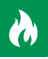 coon BHBV met vlammen in een groen vlak om - brand - aan te geven