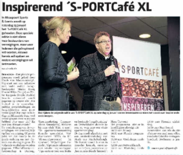 Afbeelding over artikel over S-Portcafe Xl in Stadsblad