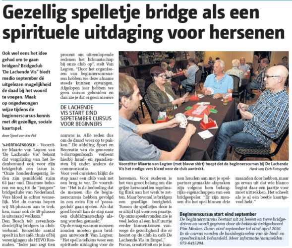 Afbeelding van artikel over bridge in Stadsblad